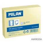   MILAN öntapadós jegyzettömb , sárga, 76 x 101mm, 250lapos