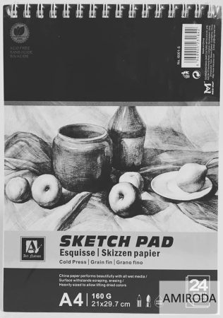 Art Nation Sketchpad spirál A4 méretű ( 160 g ) 24 lapos famentes