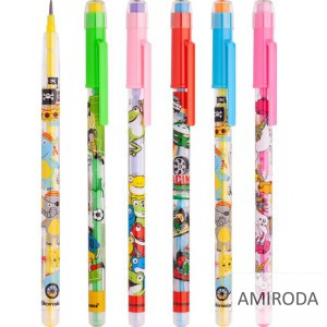 Tolóbetétes ceruza (Non - sharpening pencil), radírral, különféle vegyes mintával